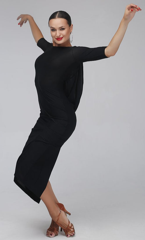 Sleek black dance dress for women