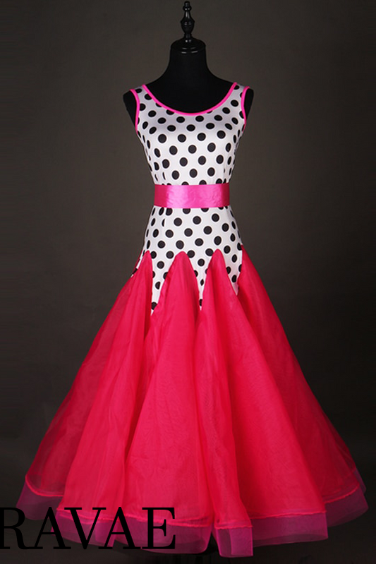 Polka Dot Smooth Ballroom Dress PRA 085_SALE