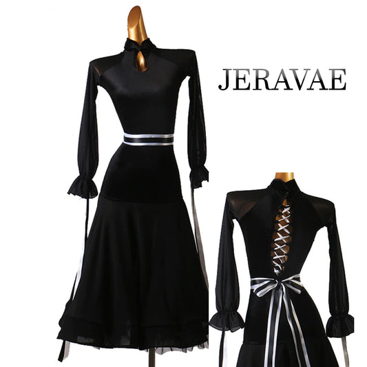 Black ballroom dress with floats