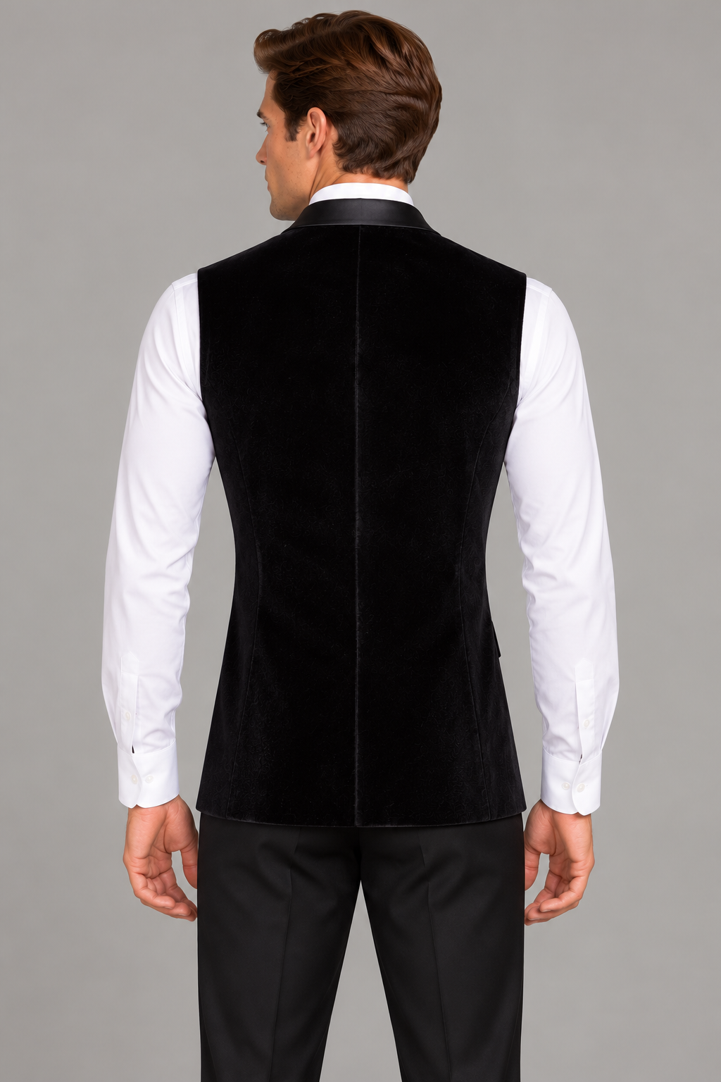 JERAVAE Aidan Men's Black Velvet Ballroom Dance Vest