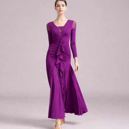 Long Crepe Ballroom Practice Dress PRA 087_SALE