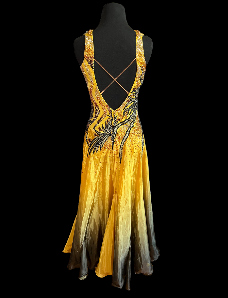 Black dress sales with yellow accents