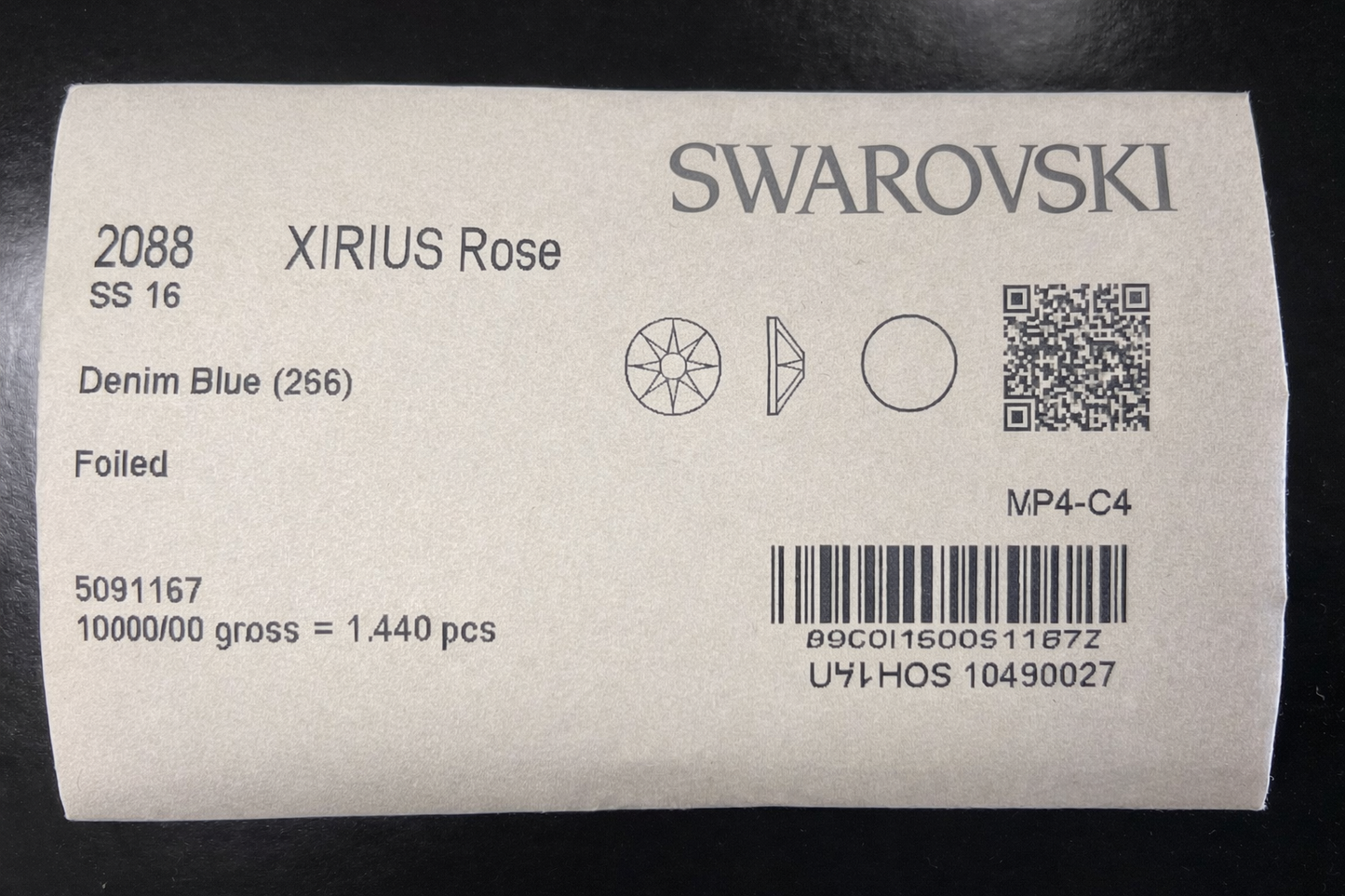 Swarovski Crystal Denim Blue Flatback Rhinestones in SS20 or SS16 (10 Gross 1440 Stones)