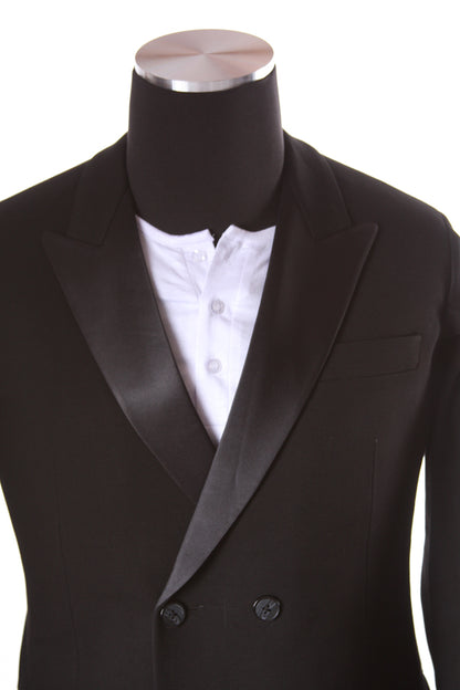 Men's Double Breasted Ballroom Suit Jacket with Peak Lapel and Pocket Ja001
