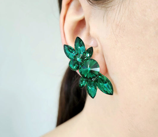 Clip on Cluster Ballroom Earrings in Multiple Colors E002