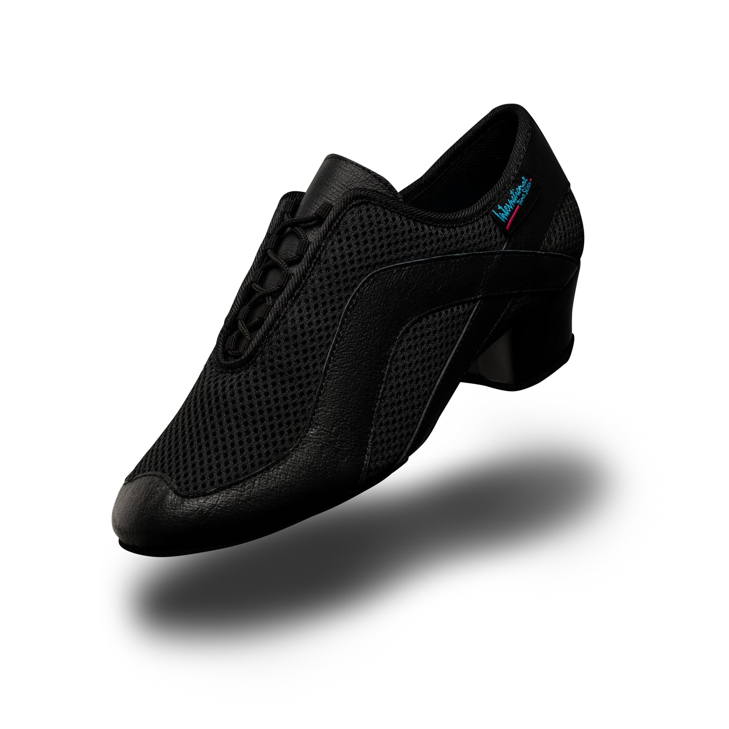 International Dance Shoes Fusion SS Black Leather and AirMesh Practice or Teaching Shoe in Stock