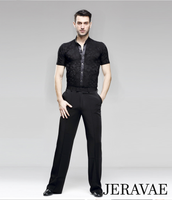 Men's Latin or Ballroom Dance Pants with Pockets and Belt Loops Available in White and Black MP10 in Stock