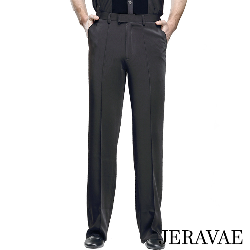 Men's Latin or Ballroom Dance Pants with Pockets and Belt Loops Available in White and Black MP10 in Stock