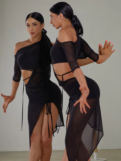 ZYM Mesh Latin Dress #2406_SALE