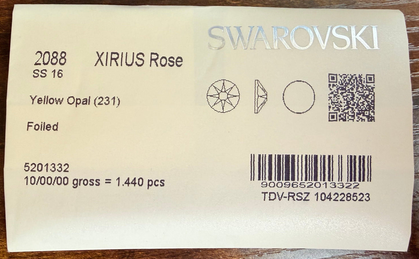 Swarovski Crystal Yellow Opal Flatback Rhinestones in SS20 or SS16 (10 Gross 1440 Stones)