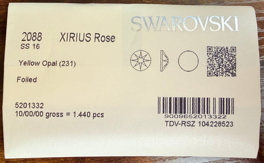 Swarovski Crystal Yellow Opal Flatback Rhinestones in SS20 or SS16 (10 Gross 1440 Stones)