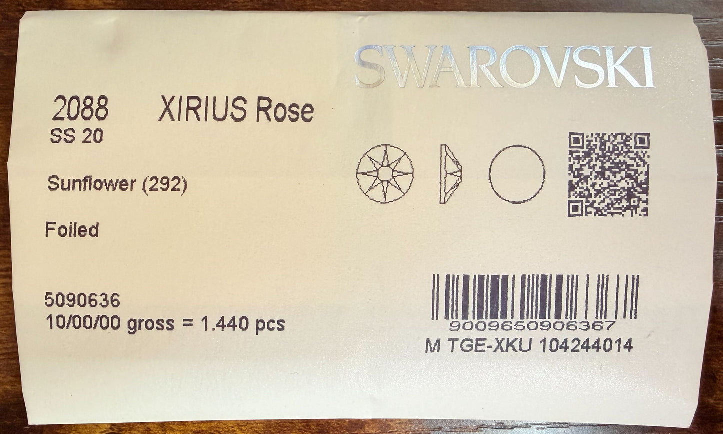 Swarovski Crystal Sunflower Flatback Rhinestones in SS20 or SS16 (10 Gross 1440 Stones)