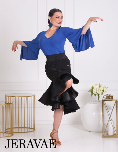 Senga Dancewear LILY Latin or Ballroom Practice Top with Loose Sleeves Available in Red, Black, and Blue PRA 1073 in Stock