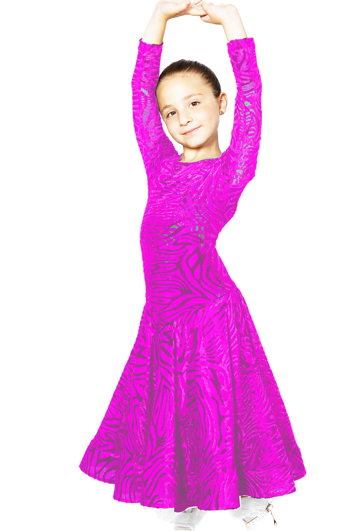Dance America JR-D2V Girls Dress, Pink / Ages 10-12