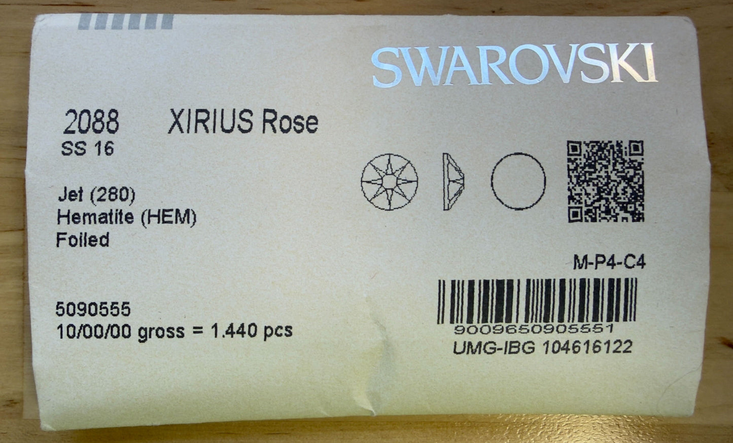 Swarovski Crystal Jet Hematite Flatback Rhinestones in SS20 or SS16 (10 Gross 1440 Stones)