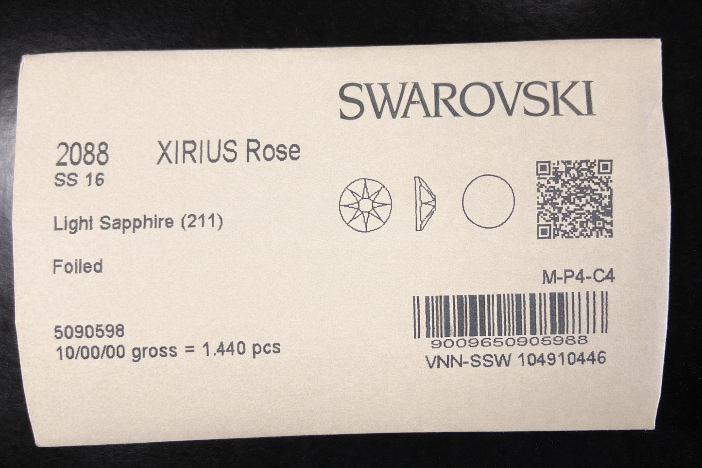 Swarovski Crystal Light Sapphire Flatback Rhinestones in SS20 or SS16 (10 Gross 1440 Stones)