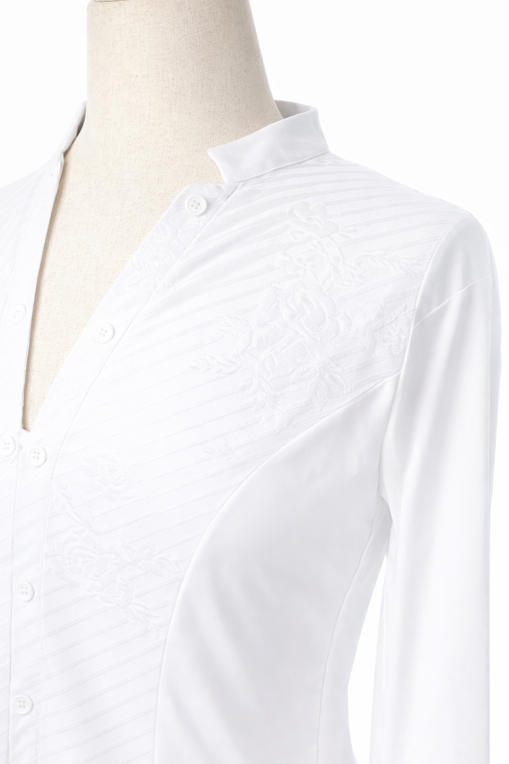 Men's White Flower Detail Ballroom Top M211_Sale