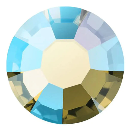 Preciosa Crystal Flat Back Gold Beryl AB and Gold Beryl