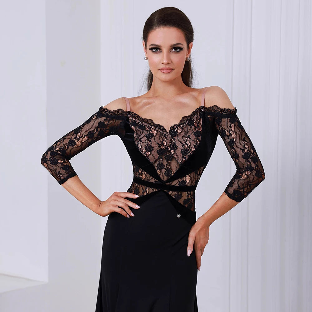 JERAVAE Andrea Lace Ballroom Practice Dress