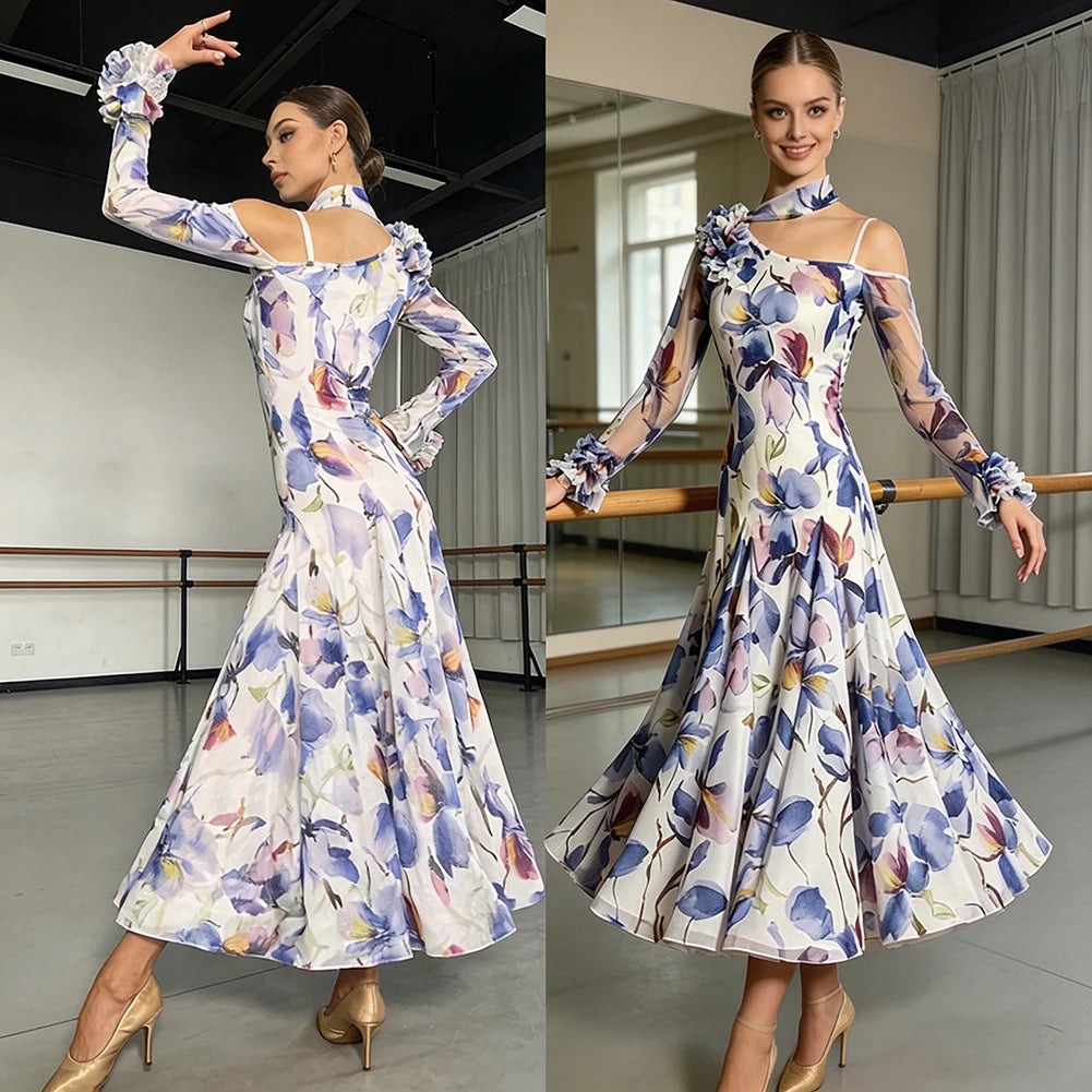 JERAVAE Azalea Floral Ballroom Practice Dress