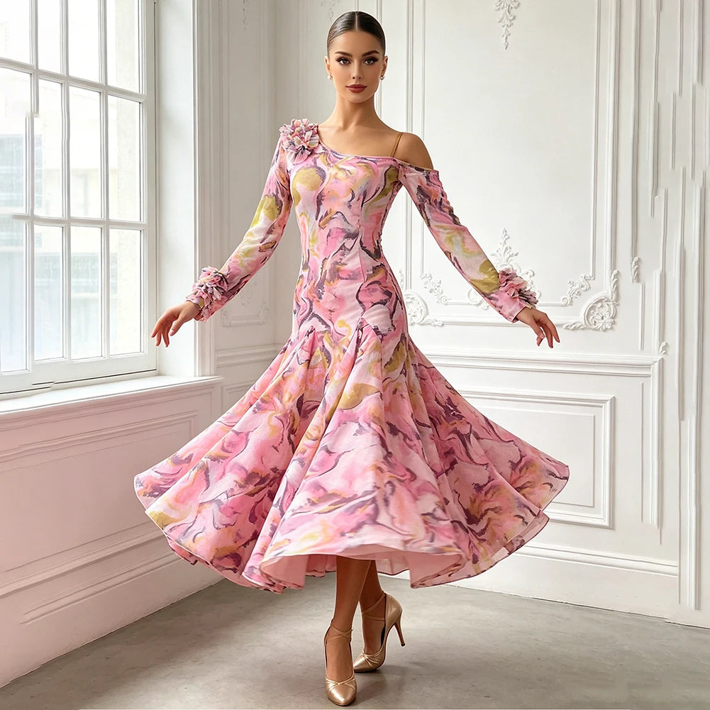 JERAVAE Azalea Floral Ballroom Practice Dress