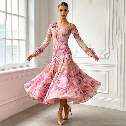 JERAVAE Azalea Floral Ballroom Practice Dress
