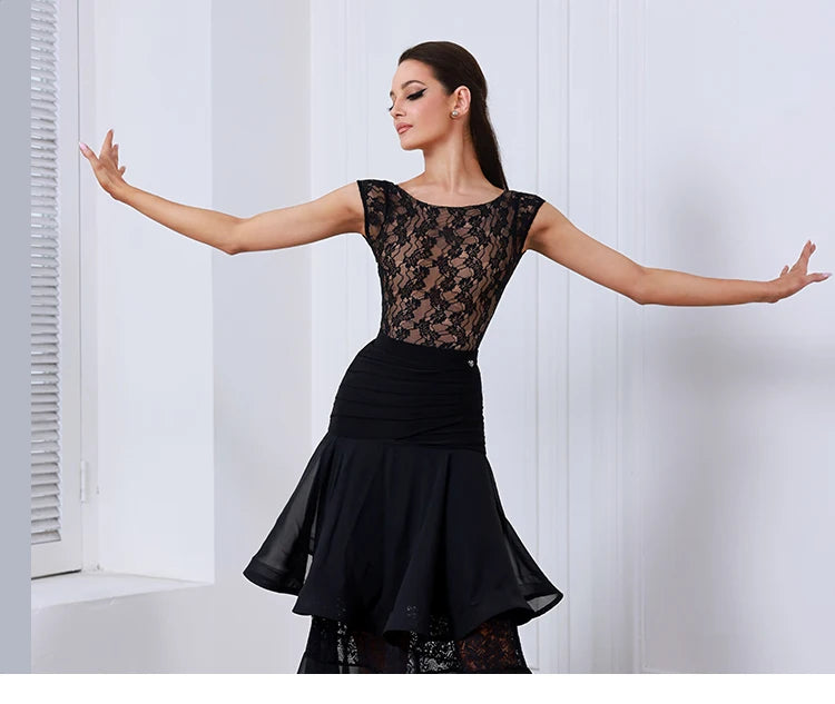JERAVAE Ballroom Bodysuit and Skirt Pra 1609