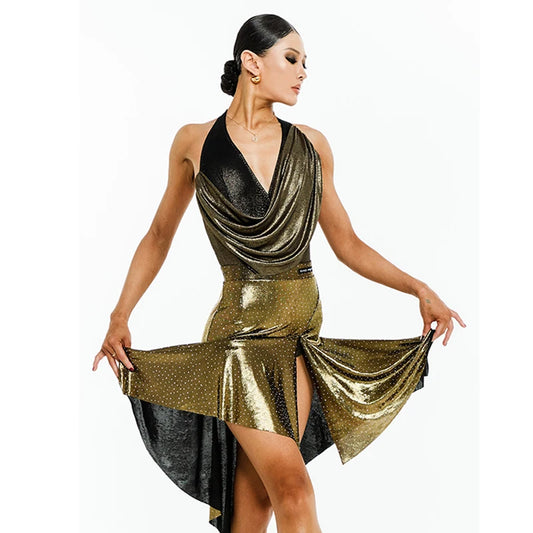Latin Shimmery Backless Top and/or Skirt with Slit Pra 1459