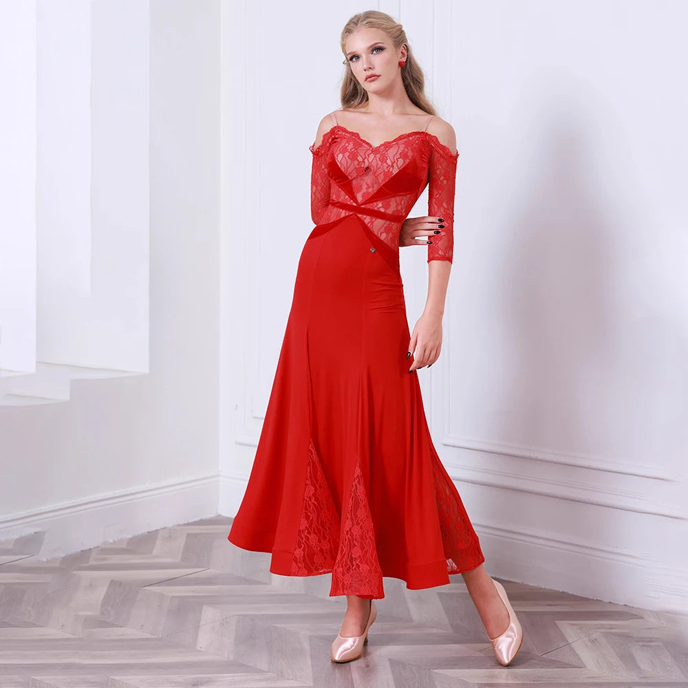 JERAVAE Andrea Lace Ballroom Practice Dress