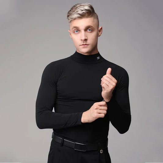 Men's Long Sleeve Ballroom Dancing SMooth Shirt Pra 1455