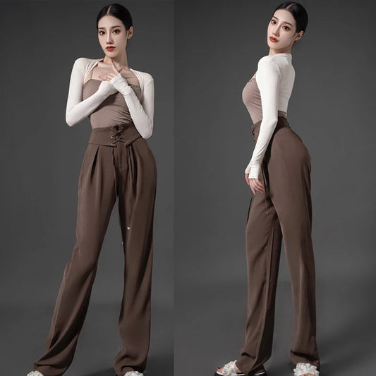 Women's Long Sleeve Top and/or Brown Pants Pra 1436