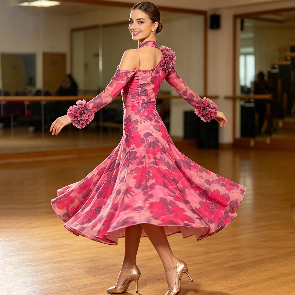JERAVAE Azalea Floral Ballroom Practice Dress