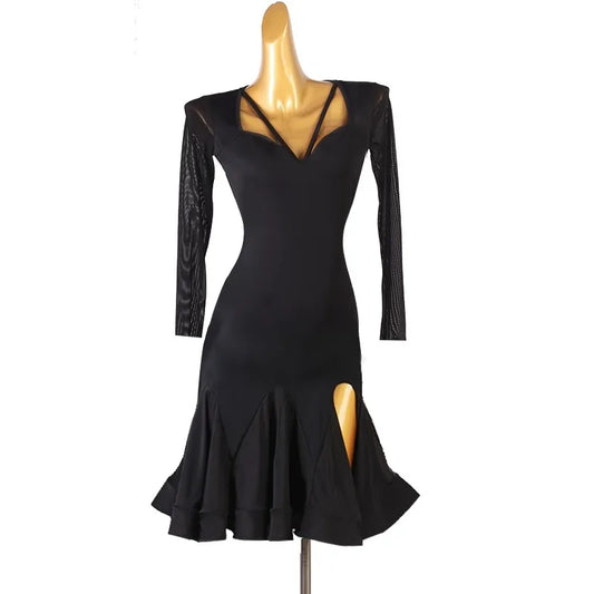 Latin Dance Dress with Long Sleeves Pra 1451