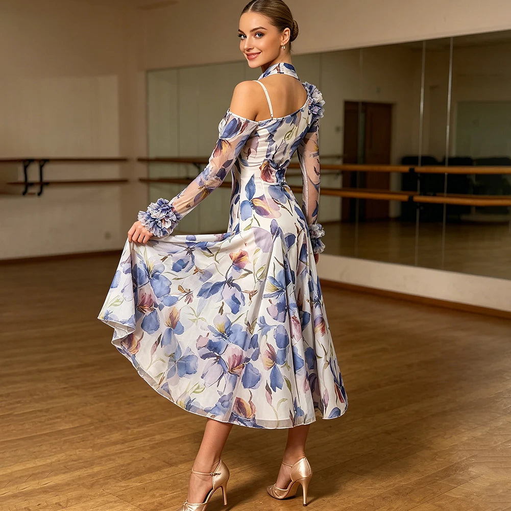 JERAVAE Azalea Floral Ballroom Practice Dress