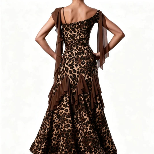 JERAVAE Antonia Leopard Print Ballroom Dance Set
