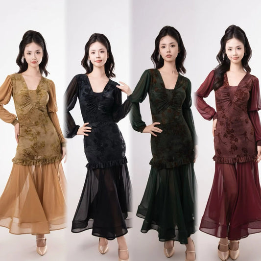 Women's Ballroom Skirt and/or Top with Long Bell Sleeves Pra 1428