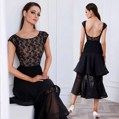 JERAVAE Ballroom Bodysuit and Skirt Pra 1609