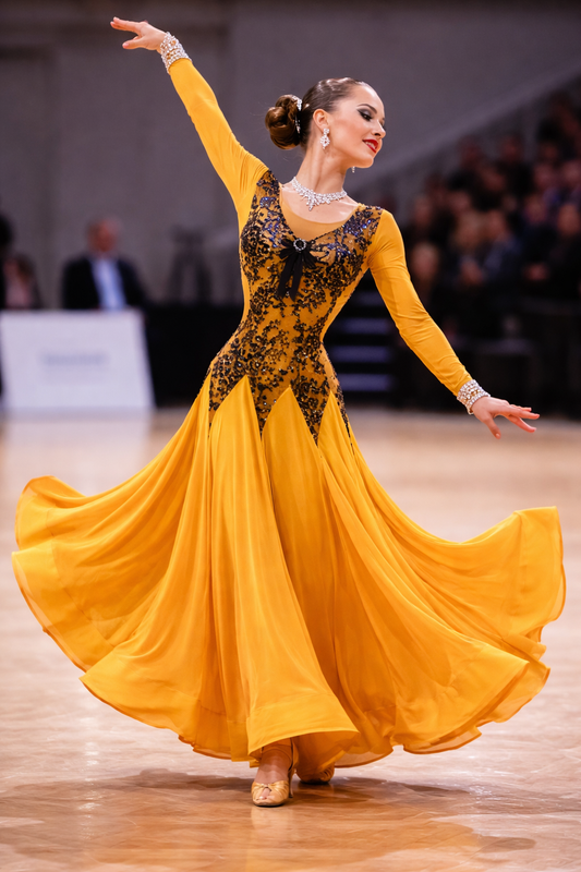 Yellow Ballroom Practice Dress PRA 667_SALE