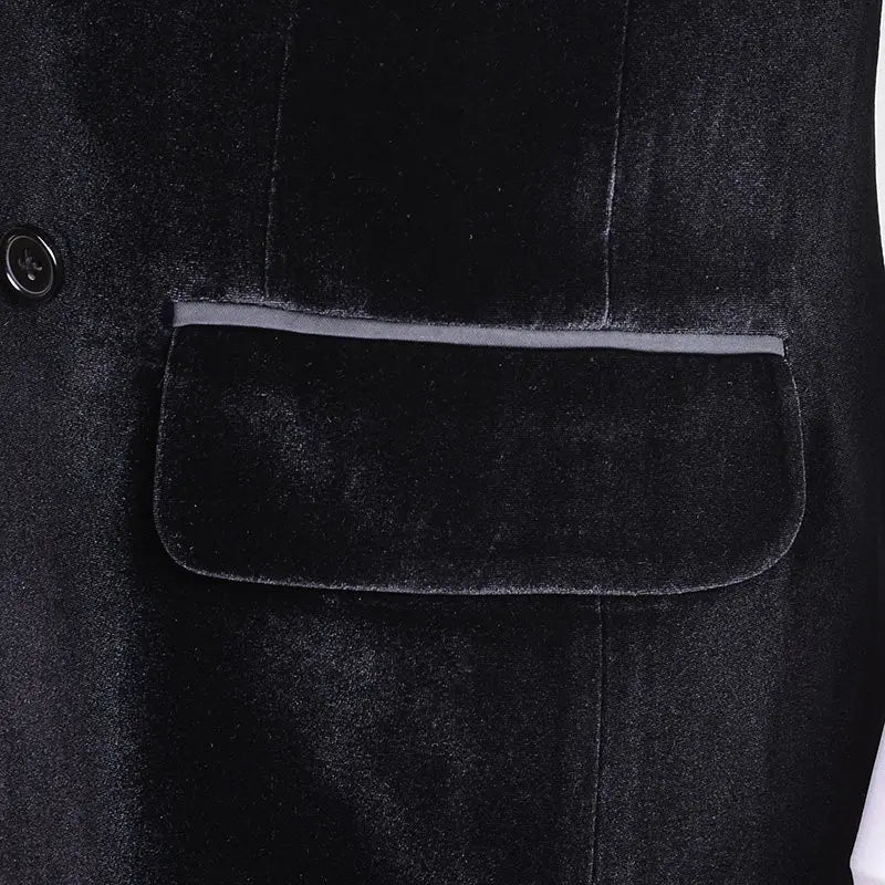 JERAVAE Aidan Men's Black Velvet Ballroom Dance Vest
