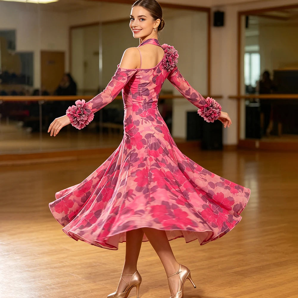 JERAVAE Azalea Floral Ballroom Practice Dress