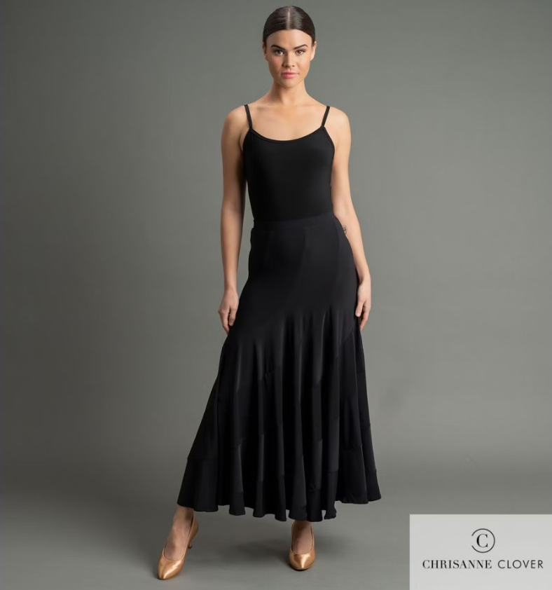 Black bodysuit top for women's Latin and ballroom dance