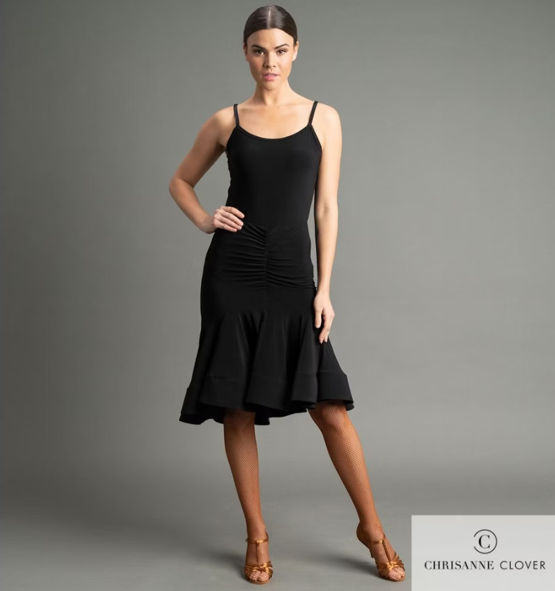 Chrisanne Clover Maya Sleeveless Black Bodysuit Practice Top with Mesh Back Panel PRA 1045 in Stock