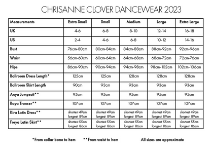 Chrisanne Clover size chart