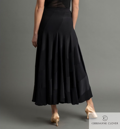 Women's long black ballroom practice skirt