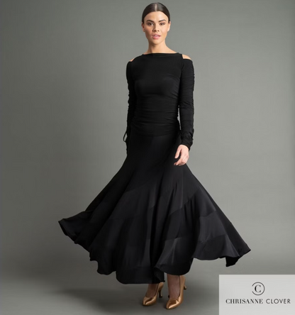 Chrisanne Clover ladies' black ballroom skirt