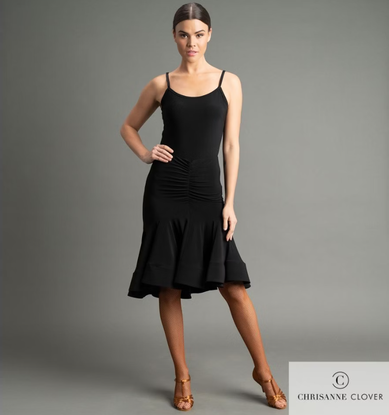 Chrisanne Clover black Latin dance skirt with rouching