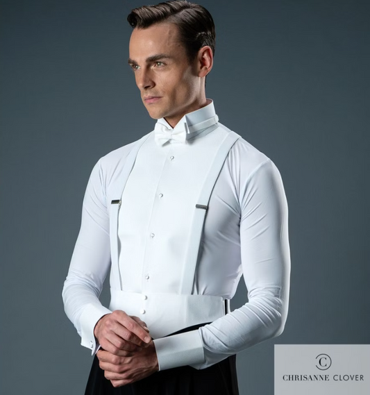 White bodysuit with long sleeves