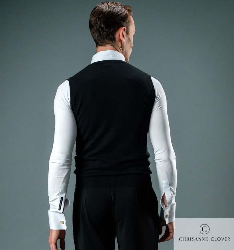 Round neck sweater vest for men's ballroom dance