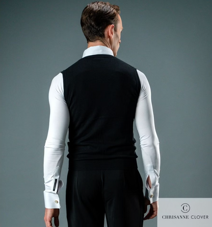 Round neck sweater vest for men's ballroom dance