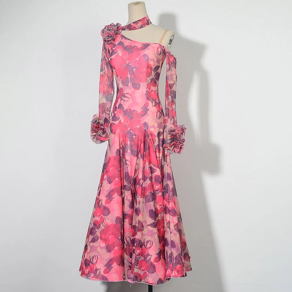 JERAVAE Azalea Floral Ballroom Practice Dress